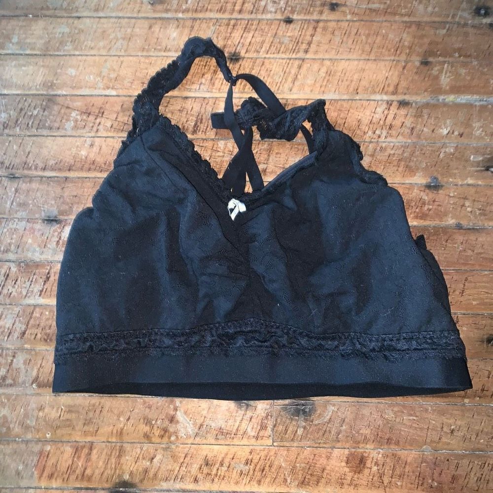 Cacique black lace strappy 14/16 lingerie normcore bralette